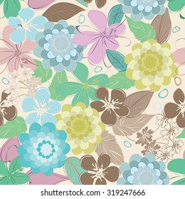 Abstract flower seamless pattern background