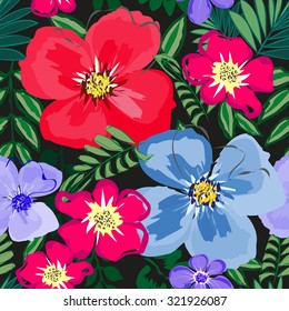 Abstract flower seamless pattern background