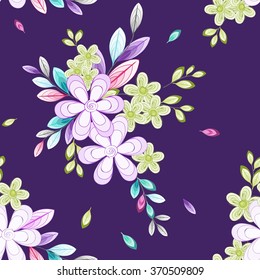 Abstract flower seamless pattern background