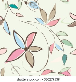 Abstract flower seamless pattern background