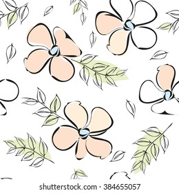 Abstract flower seamless pattern background