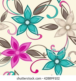 Abstract flower seamless pattern background