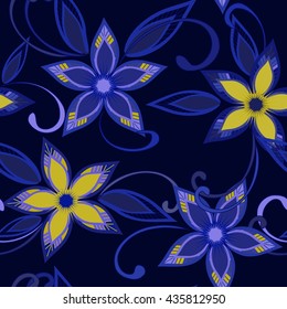 Abstract flower seamless pattern background