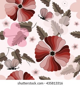 Abstract flower seamless pattern background