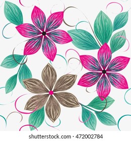 Abstract flower seamless pattern background