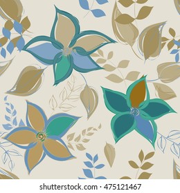 Abstract flower seamless pattern background