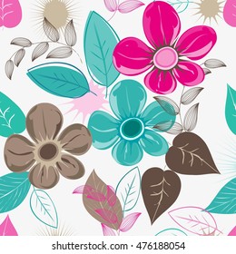 Abstract flower seamless pattern background