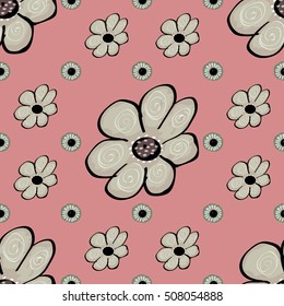 Abstract flower seamless pattern background.