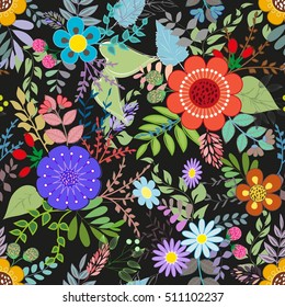 Abstract flower seamless pattern background