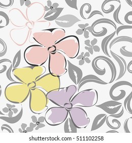 Abstract flower seamless pattern background