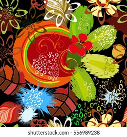 Abstract flower seamless pattern background