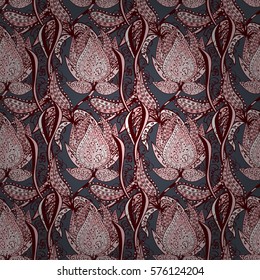 Abstract flower seamless pattern background. grey background. Radial gradient shape.