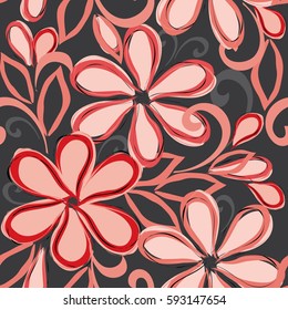 Abstract flower seamless pattern background