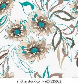 Abstract flower seamless pattern background