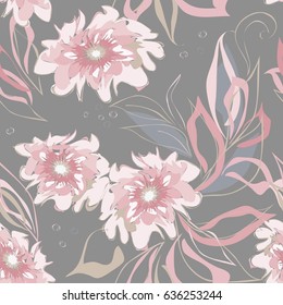 Abstract flower seamless pattern background