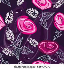 Abstract flower seamless pattern background