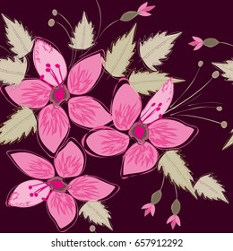 Abstract flower seamless pattern background