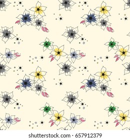 Abstract flower seamless pattern background