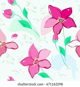 Abstract flower seamless pattern background