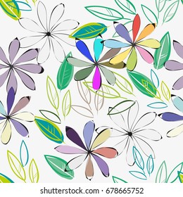 Abstract flower seamless pattern background