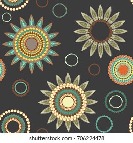 Abstract flower seamless pattern background