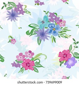Abstract flower seamless pattern background