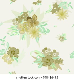 Abstract flower seamless pattern background
