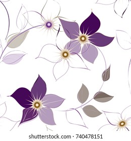 Abstract flower seamless pattern background