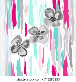 Abstract flower seamless pattern background