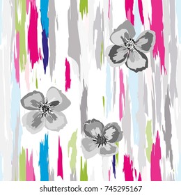 Abstract flower seamless pattern background