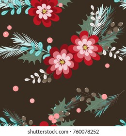 Abstract flower seamless pattern background