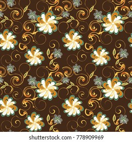 Abstract flower seamless pattern background