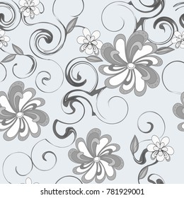 Abstract flower seamless pattern background