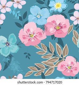 Abstract flower seamless pattern background