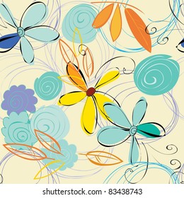 Abstract flower seamless pattern background