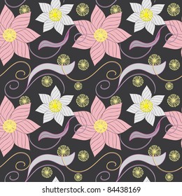 Abstract flower seamless pattern background