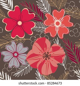 Abstract flower seamless pattern background
