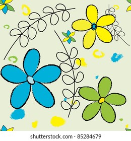 Abstract flower seamless pattern background