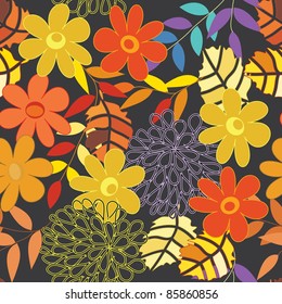 Abstract flower seamless pattern background