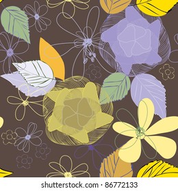 Abstract flower seamless pattern background