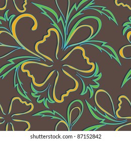 Abstract flower seamless pattern background