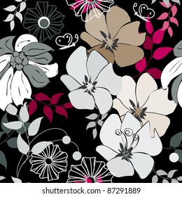 Abstract flower seamless pattern background
