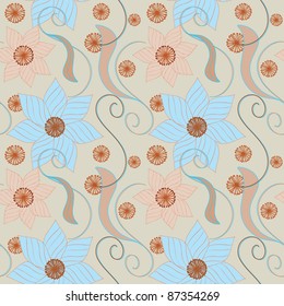 Abstract flower seamless pattern background