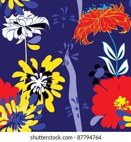 Abstract flower seamless pattern background