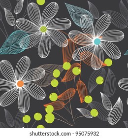 Abstract flower seamless pattern background