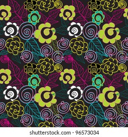 Abstract flower seamless pattern background