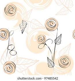 Abstract flower seamless pattern background