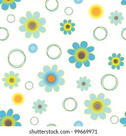 Abstract flower seamless pattern background