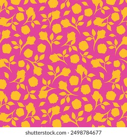 Abstract flower seamless pattern. brush texture. silhouette summer seamless pattern modern vector.