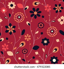Abstract flower seamless pattern. Seamless pattern can be used for wallpaper, pattern fills, web page background, surface textures.EPS 8